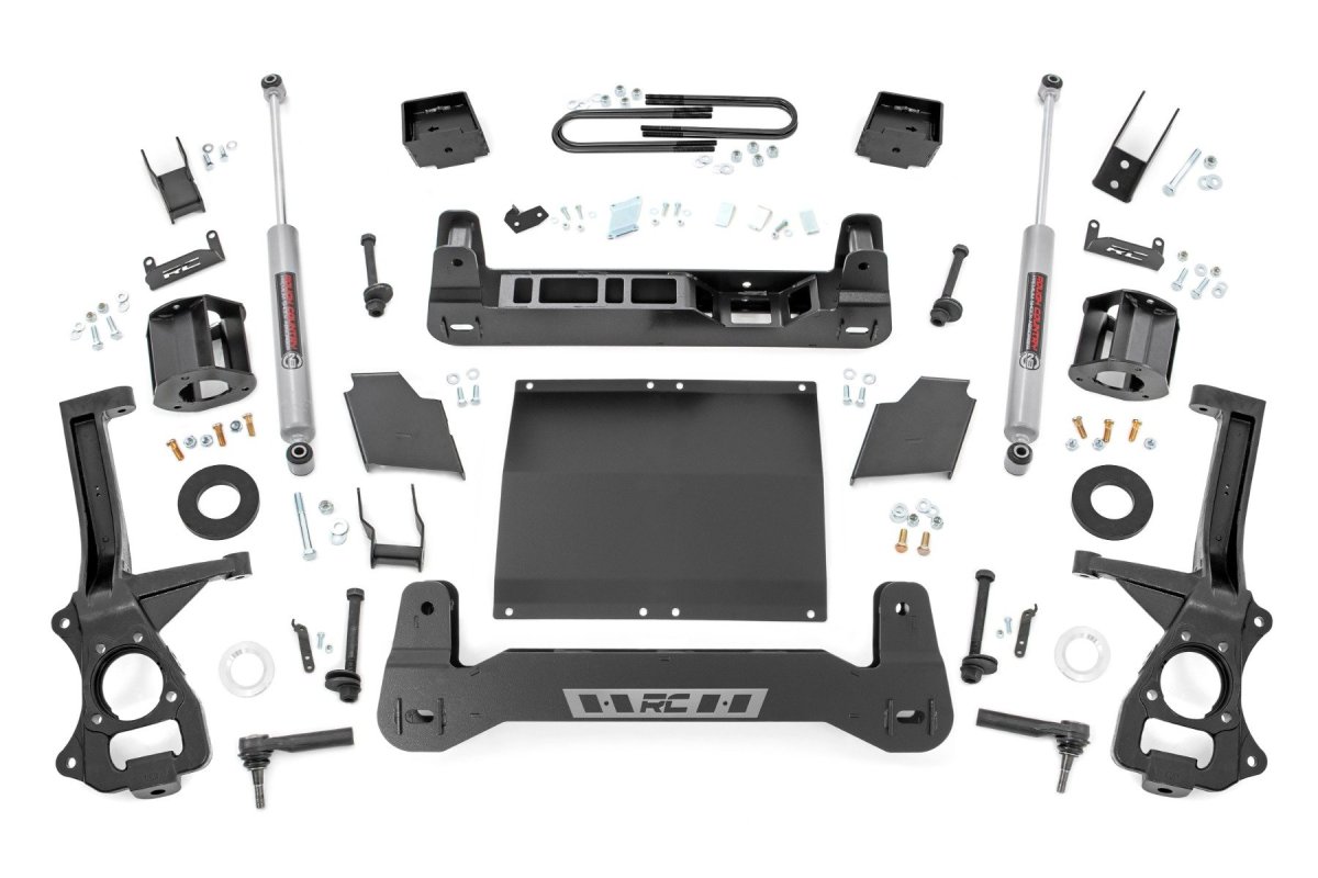 GMC Sierra 1500 Suspension Lift Kit - Rough Country - Mono Leaf Rear, 6 Inch Lift - '19-'24